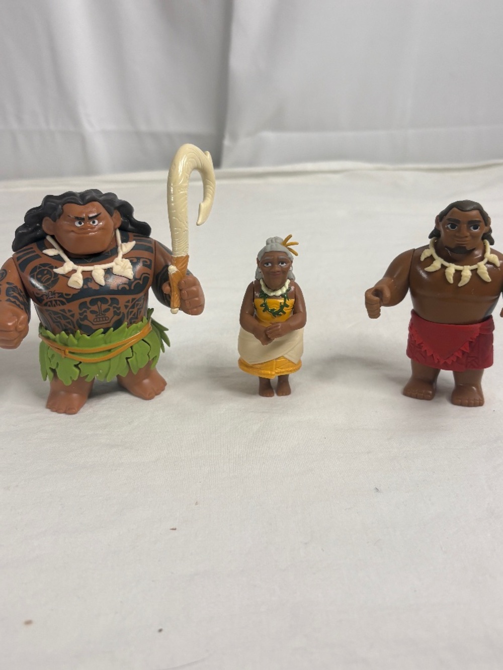 Disney Moana Adventure Pack 3 Figures Maui, Chief Tui & Grandma Pvc Cake Toppers